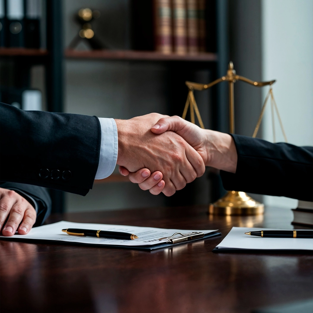 Legal handshake — trusted legal partnership
